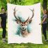 Elegant deer with large antlers blanket