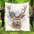 Elegant deer with large antlers blanket