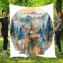 Enchanting watercolor design featuring the majestic elk blanket