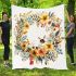 Floral wreath with bumblebee by tracie grimwood blanket