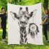 Giraffe smile with dream catcher area rug blanket