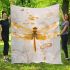 Golden dragonfly with its wings spread wide blanket