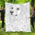 Golden retriever surrounded by flowers coloring blanket