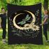 Green dragonflies flying around the moon blanket