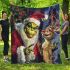 Grinchy smile and dancing santaclaus blanket