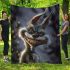 Grinchy smile and dancing wolves show blanket