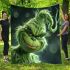 Grinchy smile show he big toothless 3d blanket