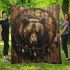 Grizzly bear with dream catcher area rug blanket