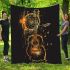 Guitar music notes with dream catcher area rug blanket