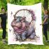 Hippo with dream catche area rug blanket