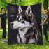 Husky with dream catcher area rug blanket