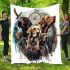 Labrador retriever dogs and dream catcher blanket