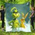Larvar and yellow grinchy smile toothless blanket