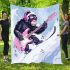 Monkey wearing sunglasses skiing with electric guitar blanket