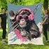Monkey wearing sunglasses skiing with trumpet blanket