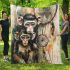 Monkeys with dream catcher area rug blanket