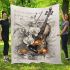 Musical notes and violin and orchid and goldfish blanket