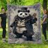 Panda in steampunk style with top hat blanket