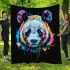 Panda portrait colorful watercolor blanket