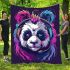 Panda with colorful smoke blanket