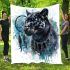 Panther smile with dream catcher area rug blanket