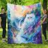 Persian cat in enchanted watercolor dreamscapes blanket