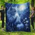 Persian cat in ethereal moonlit glades blanket