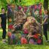 Persian cat in flower gardens blanket