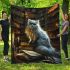 Persian cat in magical enchanted libraries blanket