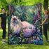 Persian cat in magical herbal gardens blanket