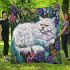 Persian cat in magical herbal gardens blanket