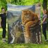 Persian cat in medieval castle turrets blanket