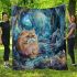 Persian cat in mystical crystal caverns blanket