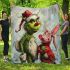 Pigs and red grinchy smile toothless blanket