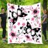 Pink and black butterfly pattern with flowers and stars blanket