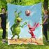 Pinky pigs and grinchy smile toothless playing volleyball blanket