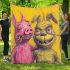 Pinky pigs and yellow grinchy got bucked smile blanket