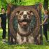 Pitbul smile with dream catcher area rug blanket