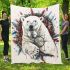 Polar bear with dream catcher area rug blanket