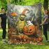 Pumpkin grinchy smile and dogs big 3d blanket