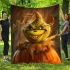 Pumpkin grinchy smile and panther show 3d blanket