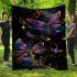 Purple and gold dragonflies blanket