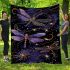 Purple and gold dragonflies blanket