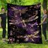 Purple and gold dragonflies blanket