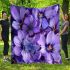 Purple crocuses and purple butterflies blanket