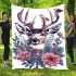 Recorded deer with flowers around its head blanket