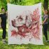 Red maple leaf of canada and music note and guitar and dog blanket