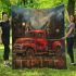 Red truck with dream catcher area rug blanket