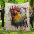 Rooster chicken smile with dream catcher area rug blanket