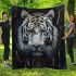 Sad white tiger with dream catcher area rug blanket